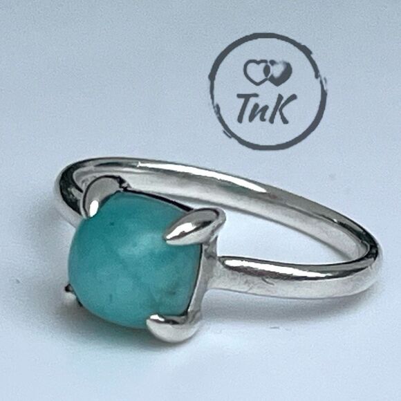 Tiffany & Co. Retired Paloma Picasso's Sugar Stack Amazonite Ring -Sz 6.5 - Picture 6 of 16